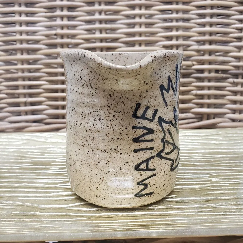 Studio Pottery Signed Maine Maple Syrup Pitcher